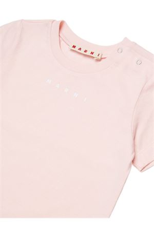 T-shirt girocollo con logo MARNI KIDS | M01785M00RF0M351